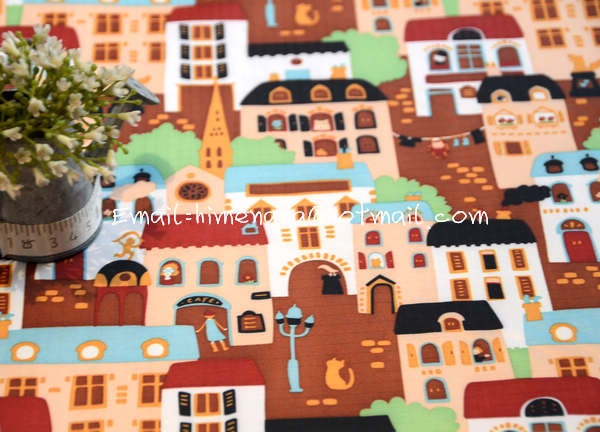 3047B - 1 yard Vinyl Waterproof Fabric - Town House