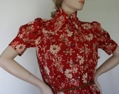 1970's Floral A Line Dress