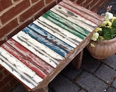 Reclaimed Bead Board Small Wooden Bench Outdoor Furniture Home Decor Rustic