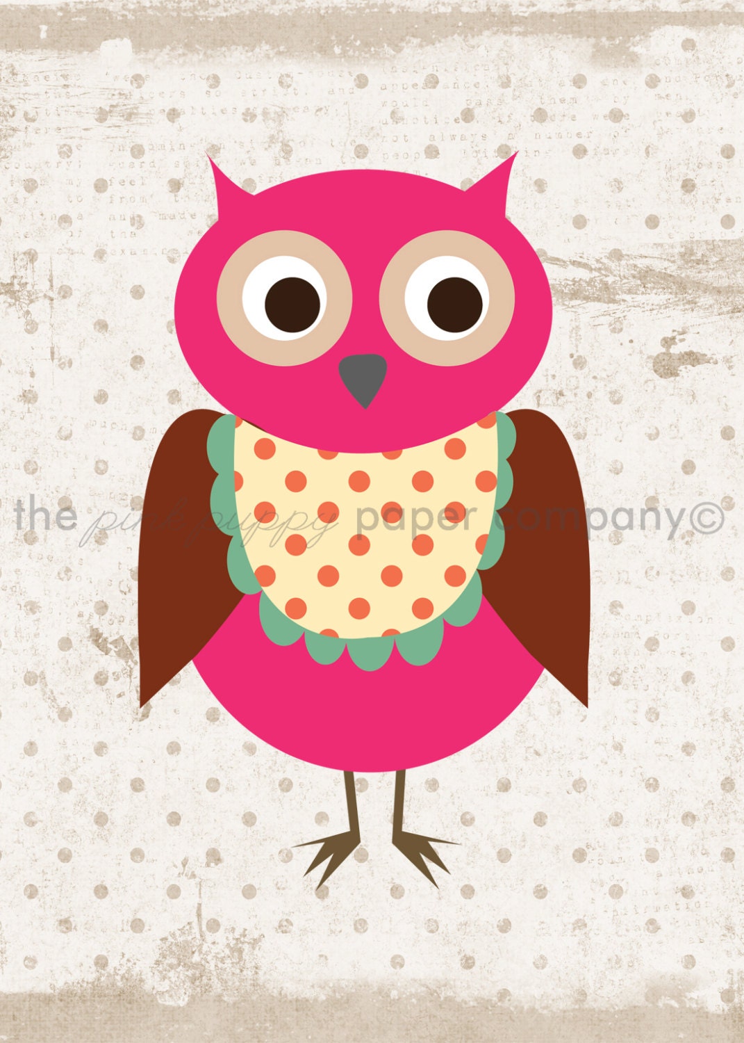 Set of 3 5x7 Sweet Owl Prints (you choose colors)