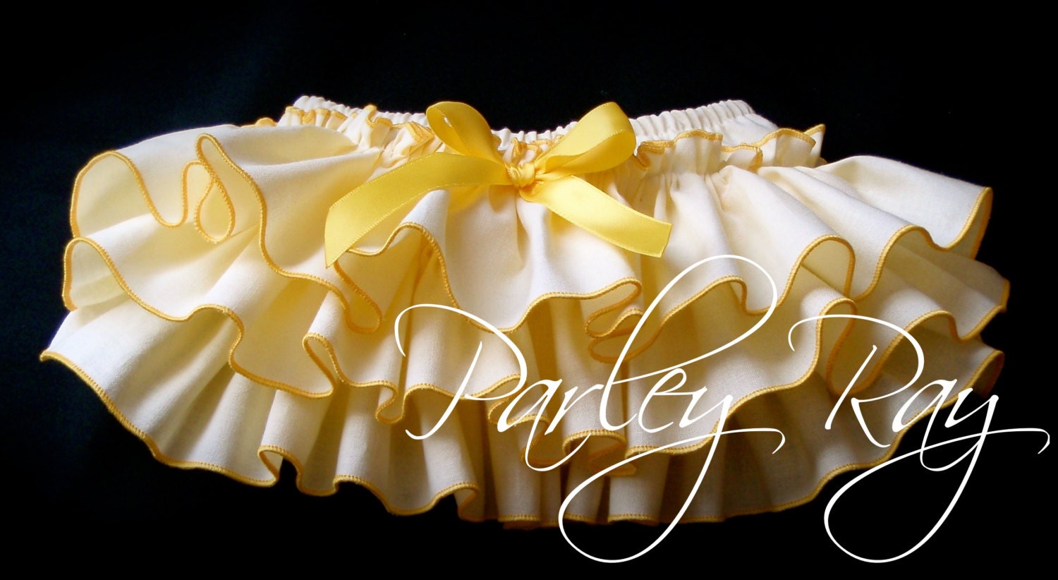 A Beautiful Parley Ray Custom Boutique Yellow Ruffled Baby Bloomers/ Diaper Cover / Photo Props/ Ruffle Butts