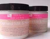 Body Lotion Oatmeal Milk and Honey by ZEN-ful // Hand Cream // Shea Butter Lotion // Paraben Free Lotion // Gift Ideas // Skin Care // 4 oz