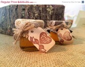 ON SALE  15% off Hand made Wedding Favor Jars with Custom Stamp and Tags