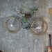 off-the-floor bike storage -- made from upcycled wood and genuine leather