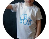 ORIGAMI Elephant - Upgraded Tee's collection - T-shirt for baby / kid - boy & girl - white blue grey neon yellow pink
