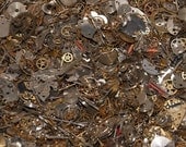 Larger Lot Collection of Small Antique Clock Gears or Watch Gears and Extra Parts for Art or Jewelry Vintage