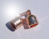 Pink Gold Color Hook and Eye Clasp, with end cap, cord end, leather cord end, 8x26mm, Lead, Cadmium and Nickel Free