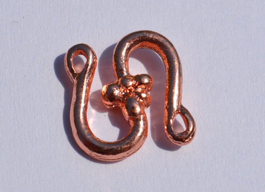 Rose Gold - 4 Pcs of S Hook Loker . Zinc Alloy, Lead, Cadmium and Nickel Free, Jewelry Supplies, findings