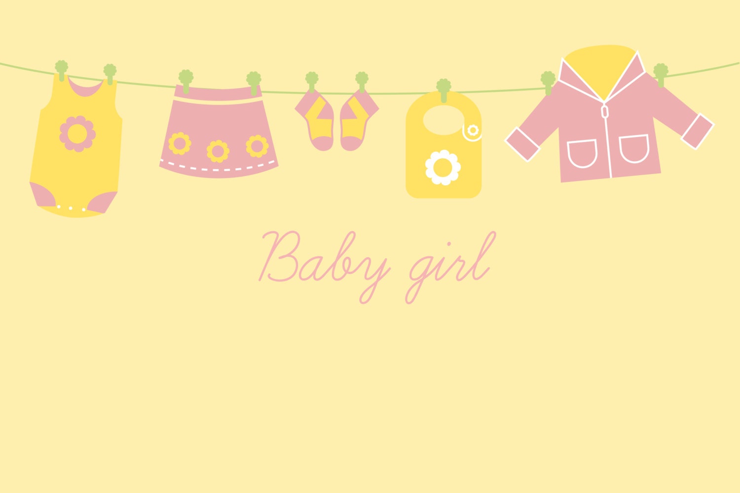 GIRL BABY SHOWER Backdrop Printable Artwork - Personalized for your Birthday Party Il_170x135