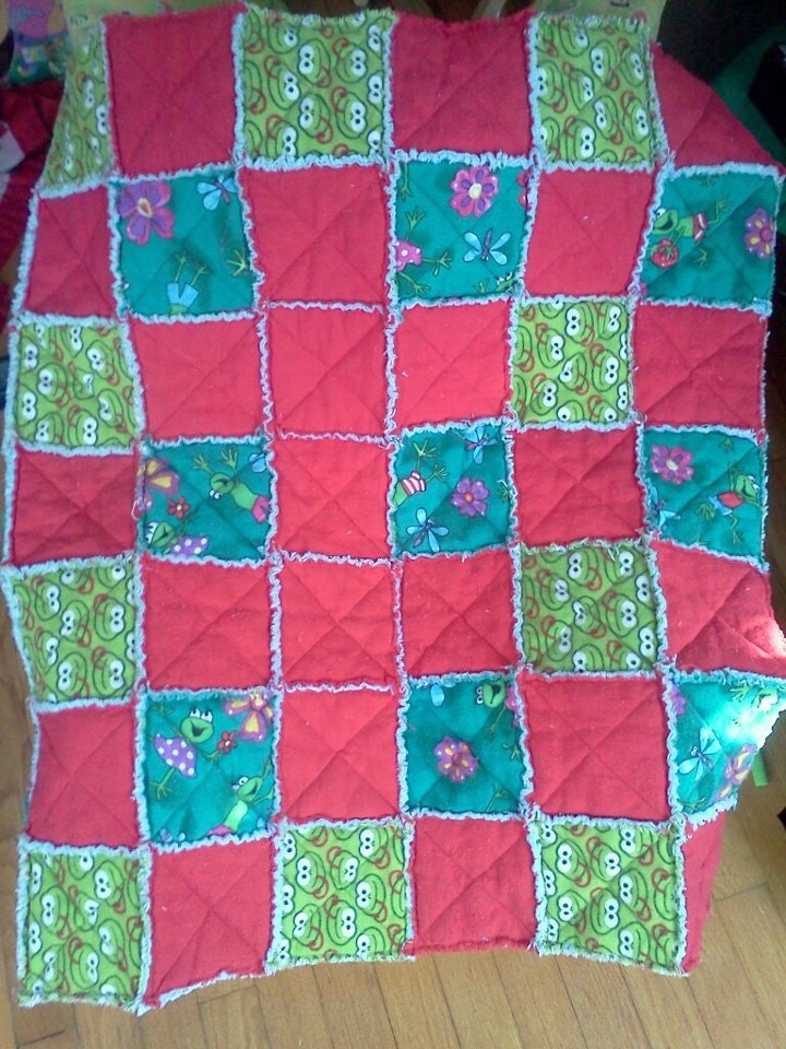 Frog Baby Rag Quilt