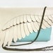 2-Tone Leather Feather Clutch Bag