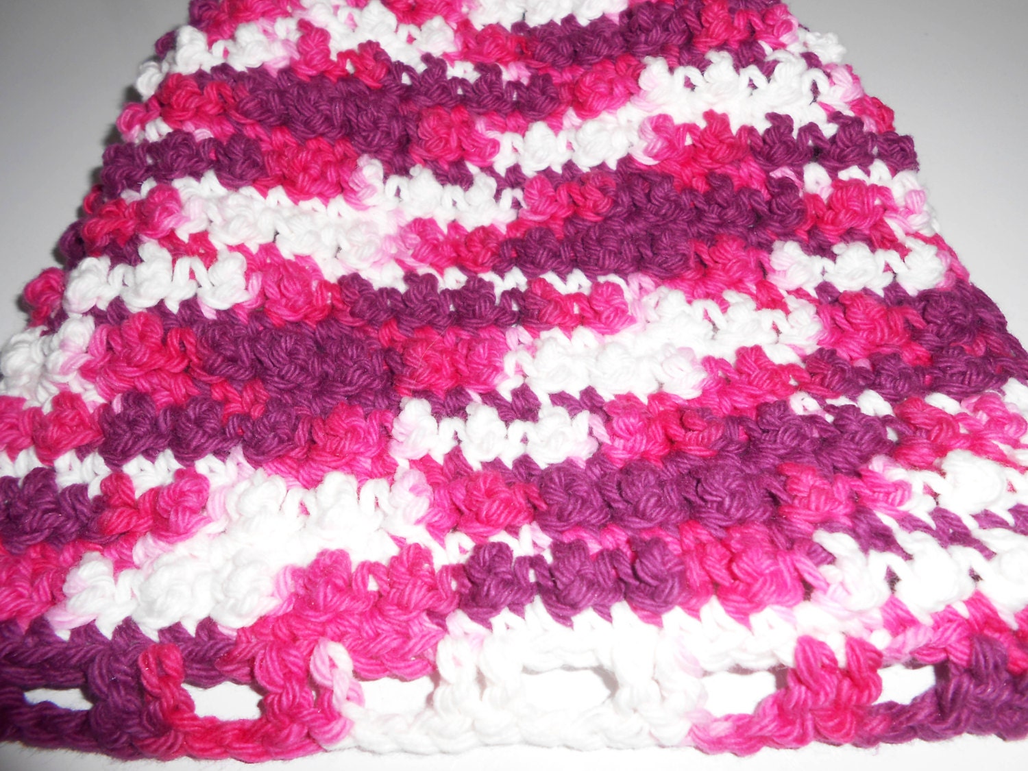 Hanging Crochet Kitchen Towel - Bubble Gum Pop