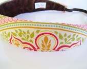 Secret Garden in Aqua Fabric No Slip Headband