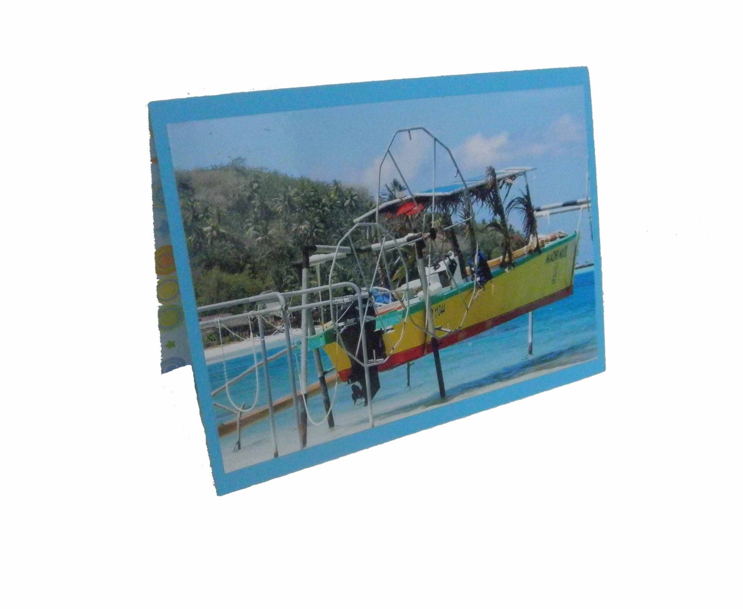 Beach Card, Vacation Greeting Card, Boat Card