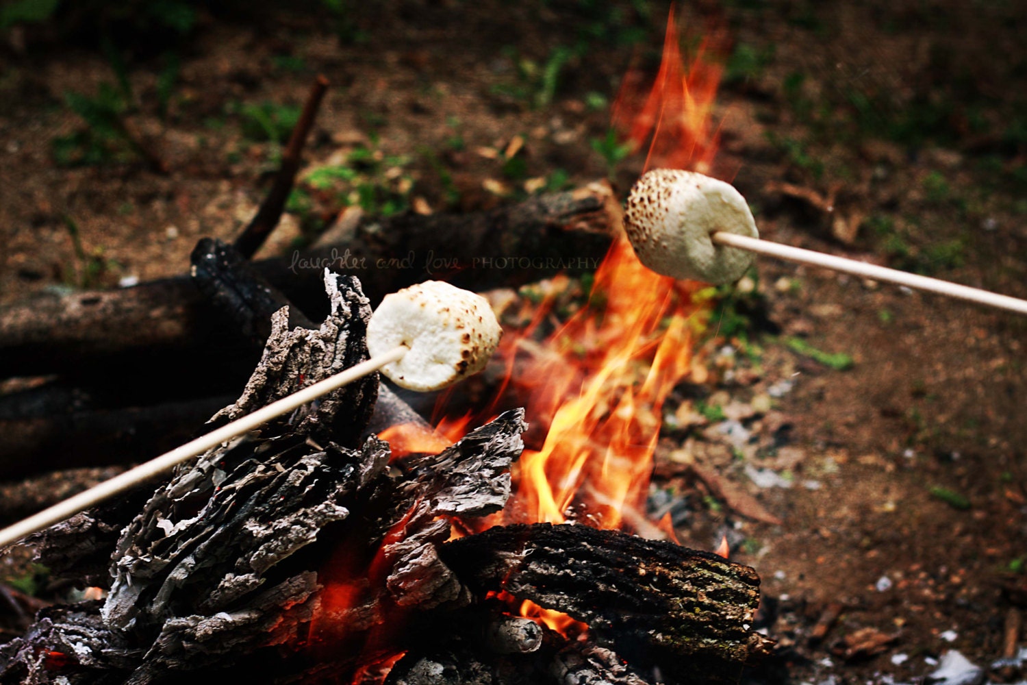 S'mores Campfire 4x6 Fine Art Photography Spring Summer Smores Fire Camping Marshmallow Hiking Food Home Decor Wall Art
