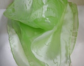Vintage Polyester Alaska Souvenir Scarf 1976 Retro Sheer Green Nylon