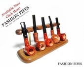 5 Tobacco Pipes Rack Stand Hold Case Display/Wood Pipe Rack NEW....Best Pipes Showcase....
