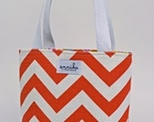Orange and White Chevron Mini-Tote...From Annika in Chautauqua