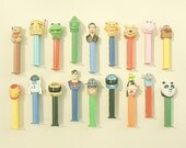 Pez Candy Dispenser Colorful Rainbow Colors Retro Hipster Style Decor Orange, Green, Yellow Minimal Simple Style, 11 x 14 Fine Art Print
