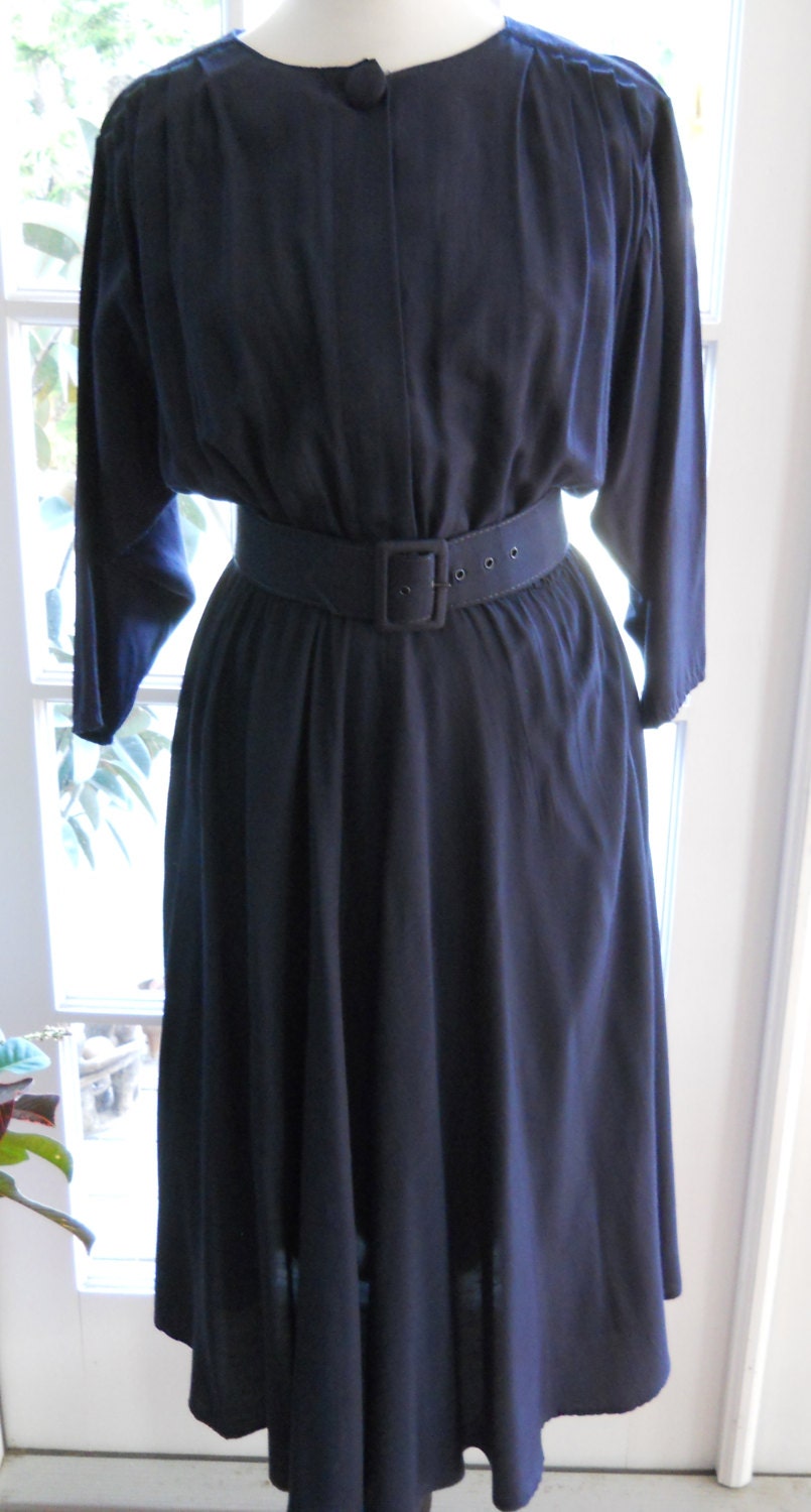 Vintage Nina Piccolino navy full skirted dress: 8P