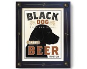 Black Labrador Retriever Custom Dog Portrait Art Print Personalized