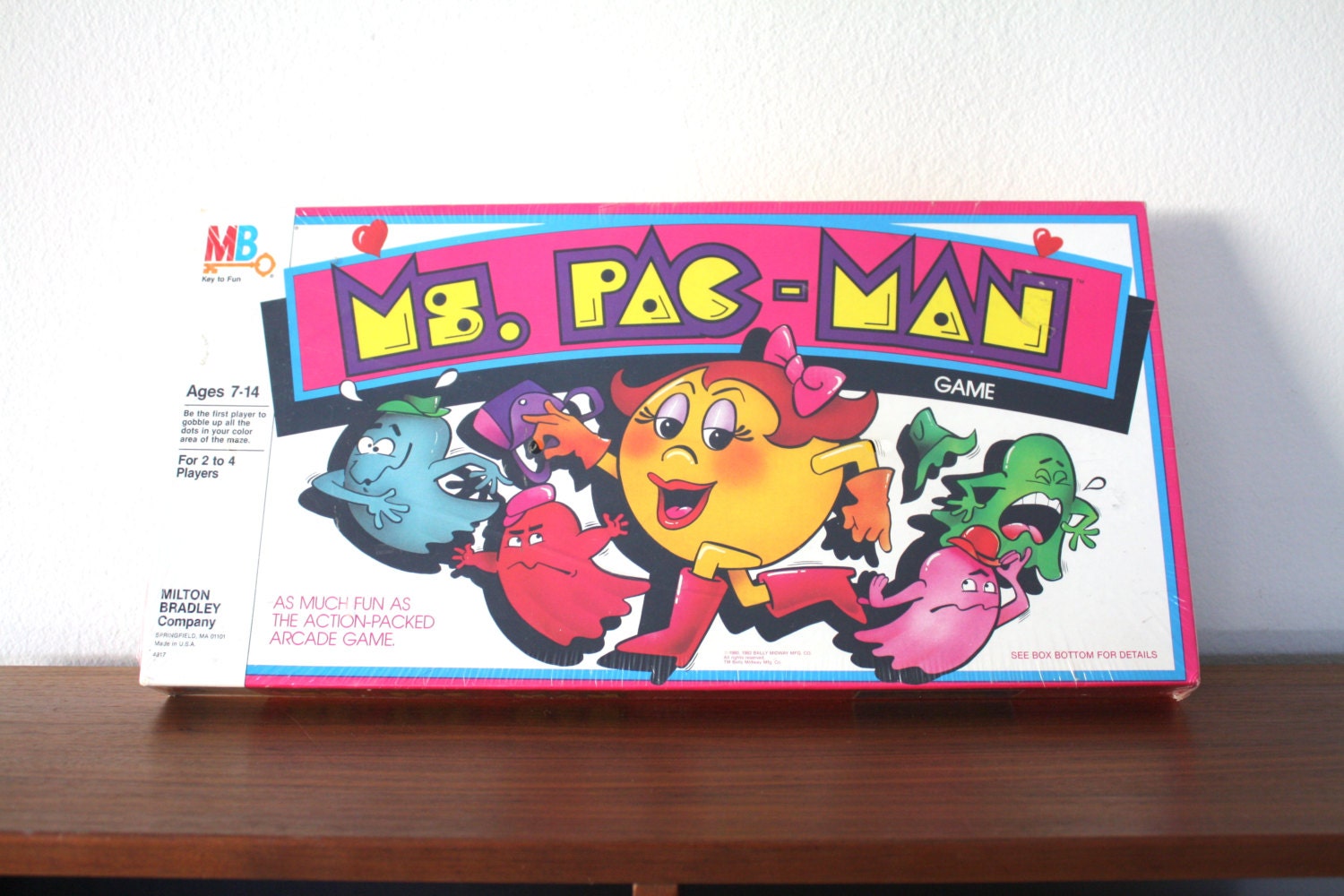 Vintage Ms Pac Man Board Game, New Old Stock 1982 Milton Bradley MB Mrs PacMan NOS