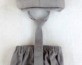 Baby Boy photo prop - Baby Boy Diaper Cover - Neck tie - Newsboy Hat - photo prop - cake smash outfit - black and white herringbone