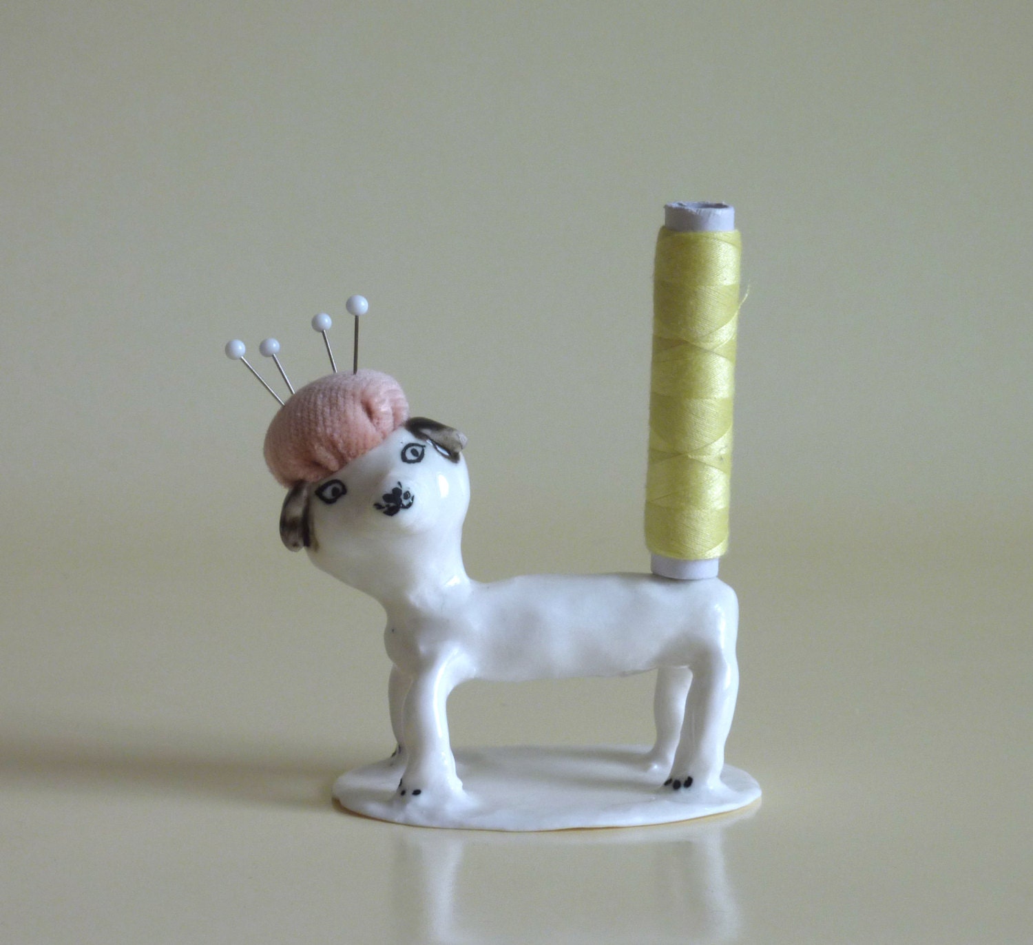 a Haberdashery Pincushion Porcelain dog