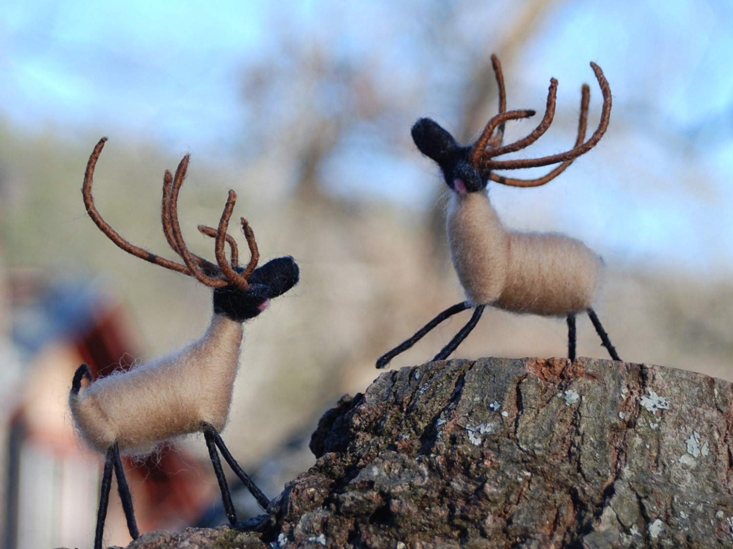 Deer Reindeer Handmade Wool Wrapped Many Colors