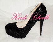 Black Strassed Swarovski Crystal Heels (other colors avail)
