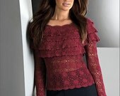 Elegant crochet blouse, jacket pattern pdf