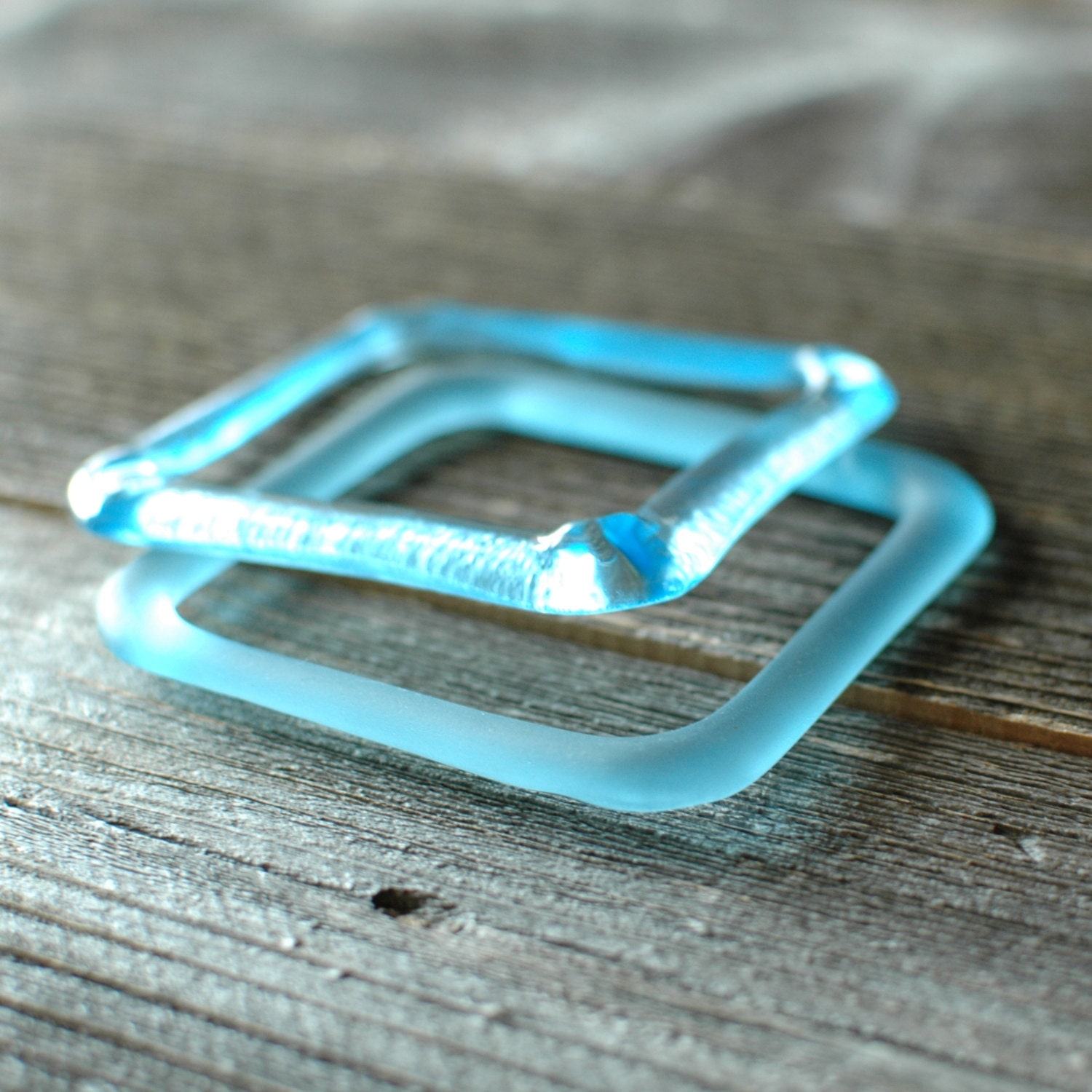 Bombay Gin Bangle Set // Natural and Sea Glass
