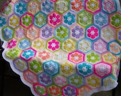 Granny Square Crochet Blanket...Baby Crib Blanket...Colorful Knitting Patchwork Baby Afghan...