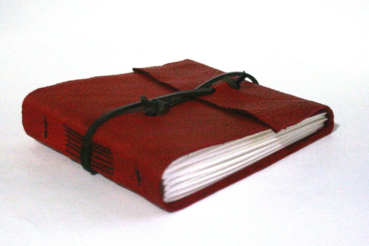 Leather Journal, Red Leather Journal, 6 x 4.5 by The Orange Windmill