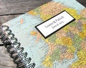 Wedding Gift - Personalized Honeymoon Journal / Photo Album with Custom Map, 8"x8"