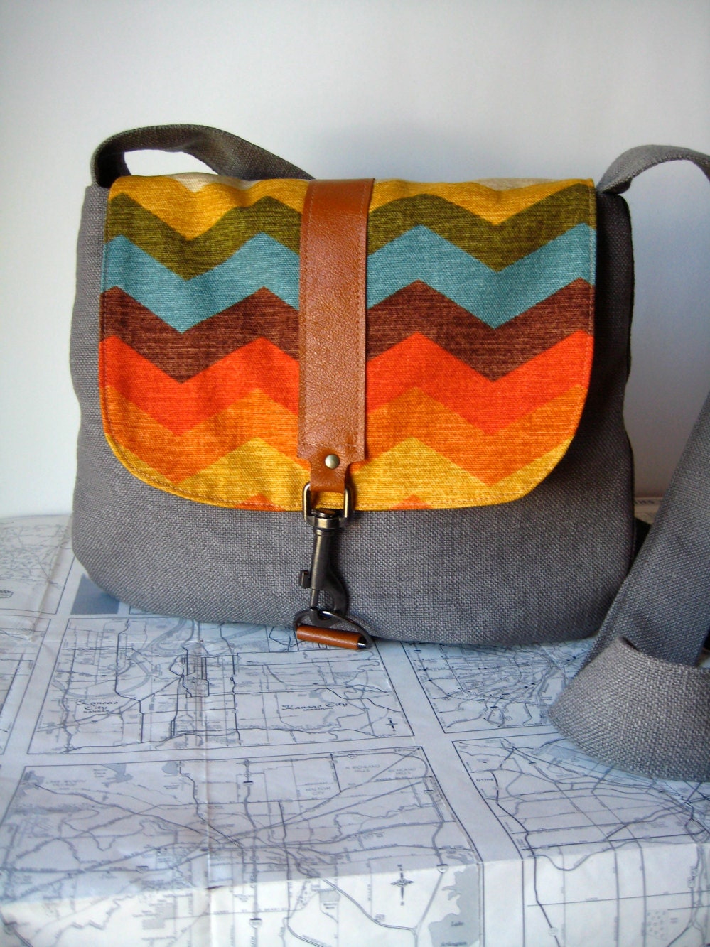 Indian summer-- crossbody messenger bag