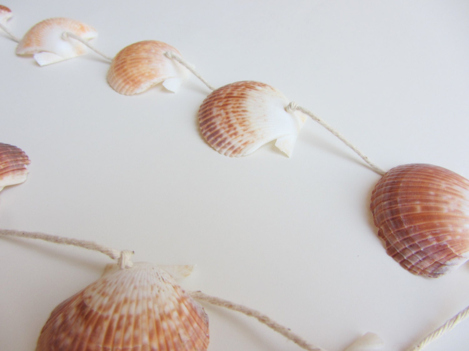 Beach Wedding Garland - Beach Decor - Shell Garland - Scallop Sea Shell Garland