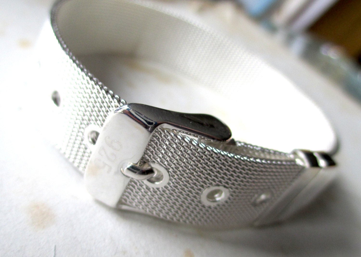 Sterling Silver Belt Buckle Bracelet