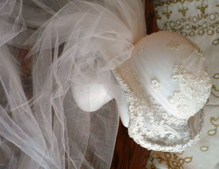 SALE 15 Percent Off .. White off white WEDDING Veil  HAT lovely layers of toille ... vintage wedding