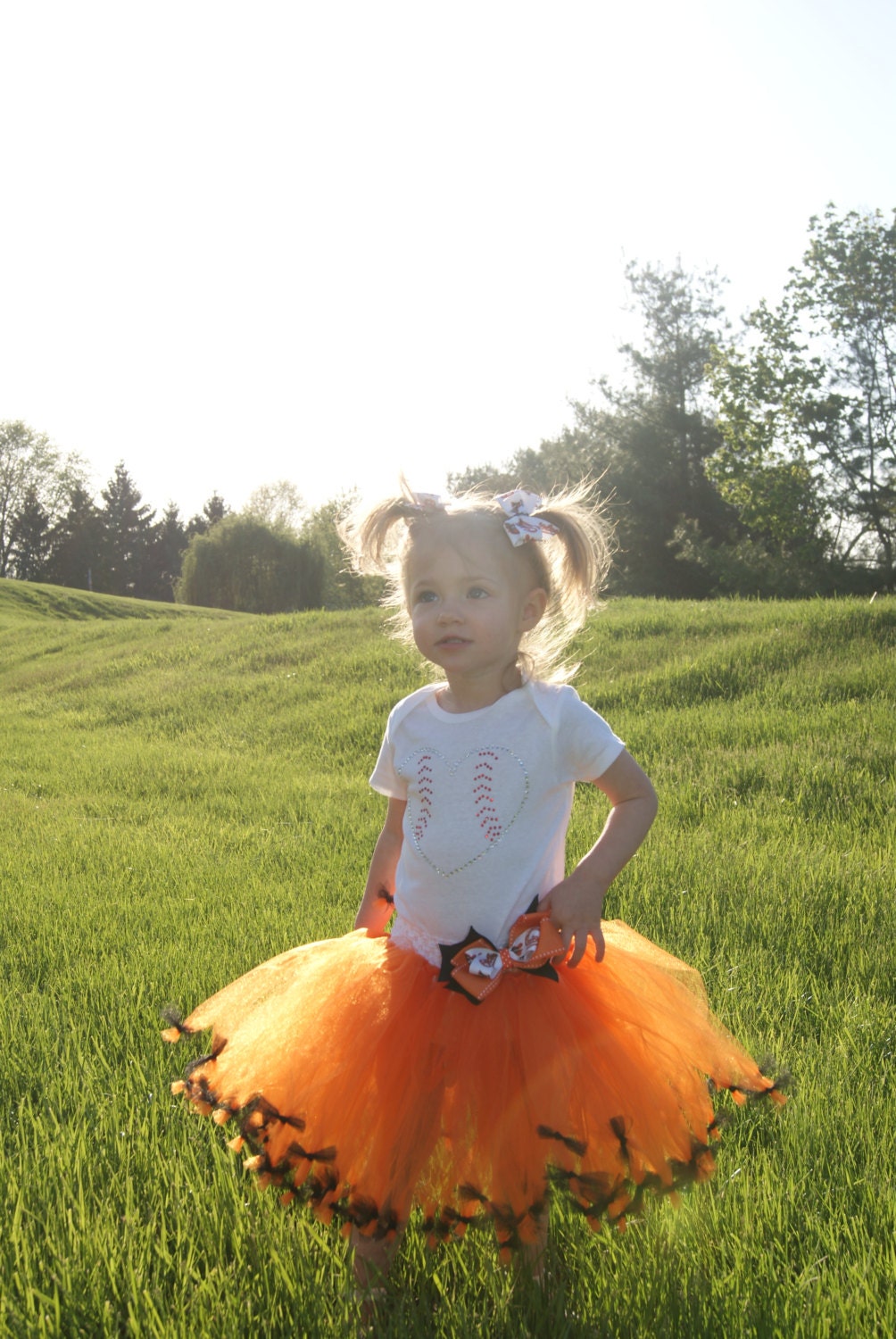 MLB Orioles Baseball tutu and matching bows  (choose any team)