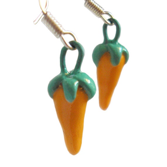 Kawaii Carrot Earrings Polymer Clay