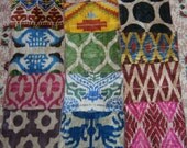 SALE %25 Yuner / ikat Velvet pieces, patchwork pieces, decorative super parts, bargain price, 12 pieces, Free Shipment By FEDEX