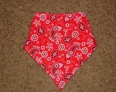 Cowboy red paisley bandana bib