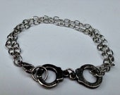 Cuff Me Baby Antiqued Silver Handcuff Bracelet Custom Length