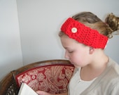 Crochet headband, red