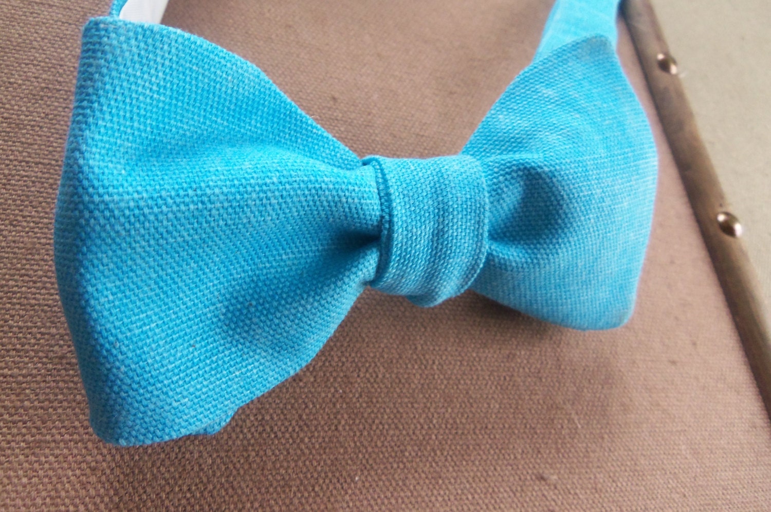 Teal Blue Bow Tie - Men's Adjustable Self-Tie Bow Tie in Teal Blue Fabric