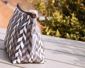 Own fabric design -black and white handmade cotton  zip purse - make up bag - pencil case
