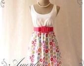 Be on Spot - Popping Chic Retro Two Tone Candy Cotton Summer Party Dress Colorful Party or Everyday Dress-S-