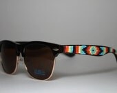 Beaded Sunglasses Rimless Brown