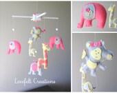 Baby mobile - Baby crib Mobile - Elephant Mobile - Monkey Mobile - You can PICK YOUR COLORS